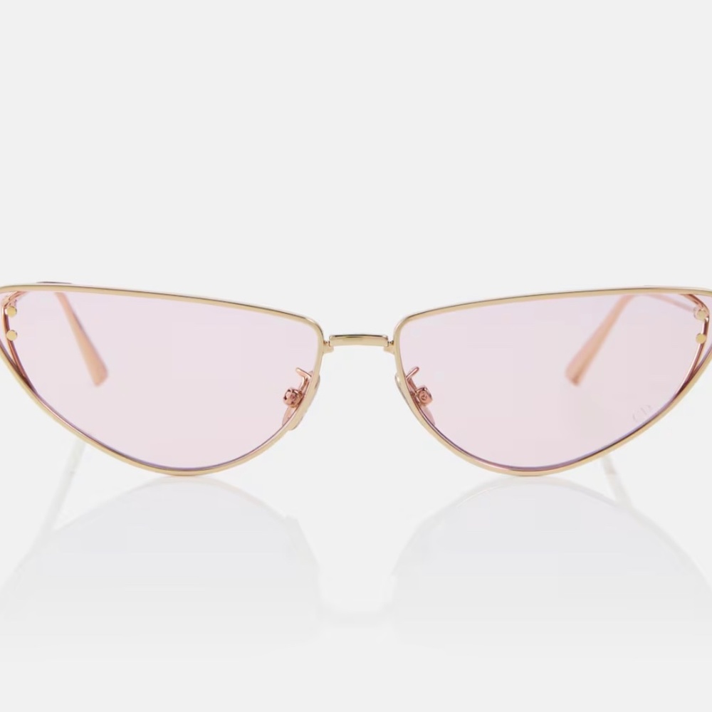Golden Metal Frame MISS Dior Cat-Eye Sunglasses - Picture 3 of 5